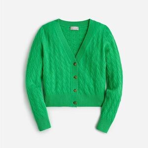 NWT J. Crew Vintage Kelly Green Cashmere Cardigan sweater XS